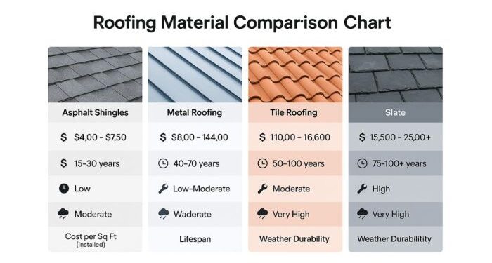 Roofing materials tile common roof comparing concrete eagleroofing reviewed comparisons
